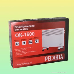 Конвектор РЕСАНТА ОК-1600 [67/4/2] 220-230В, 50Гц, крепление на стенку + на ножках , 800/1600 Вт, 